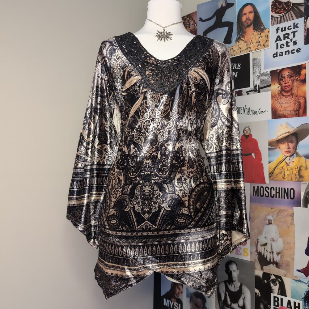 Velvet Whimsygoth Paisley Retro Top